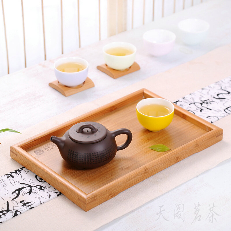 祥福花茶茶盘功夫茶托竹制托盘红茶茶具孟宗竹托盘特价奉茶盘