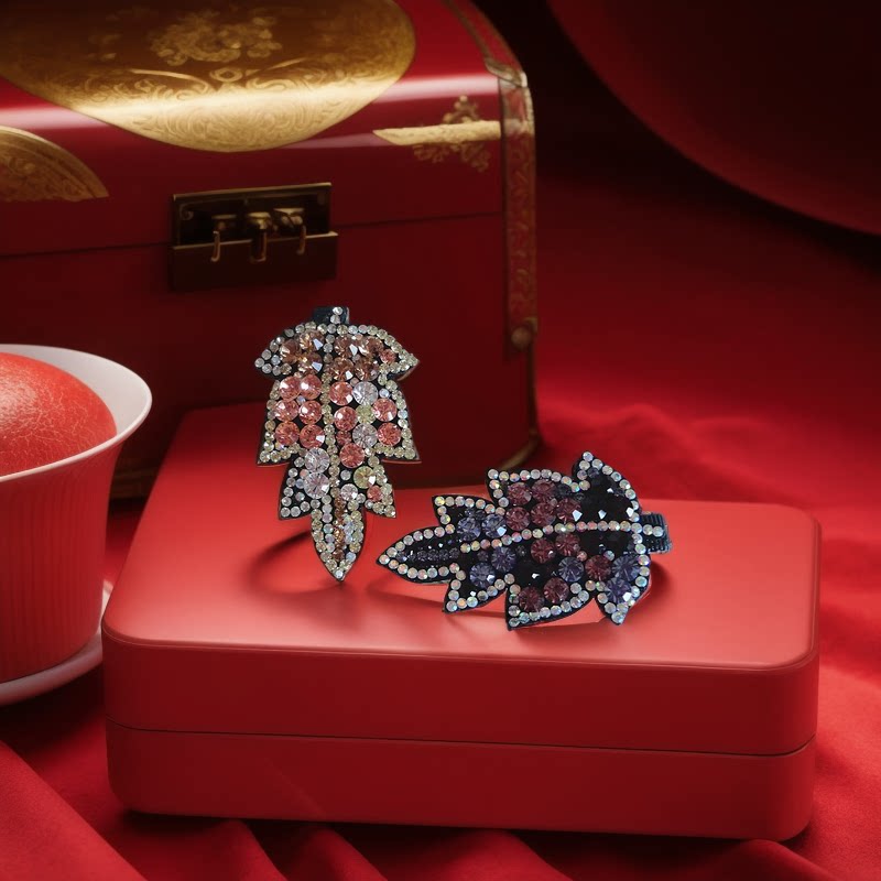 秋冬新款刘海夹边夹发夹顶夹枫叶头饰韩国成人发饰小清新淑女饰品