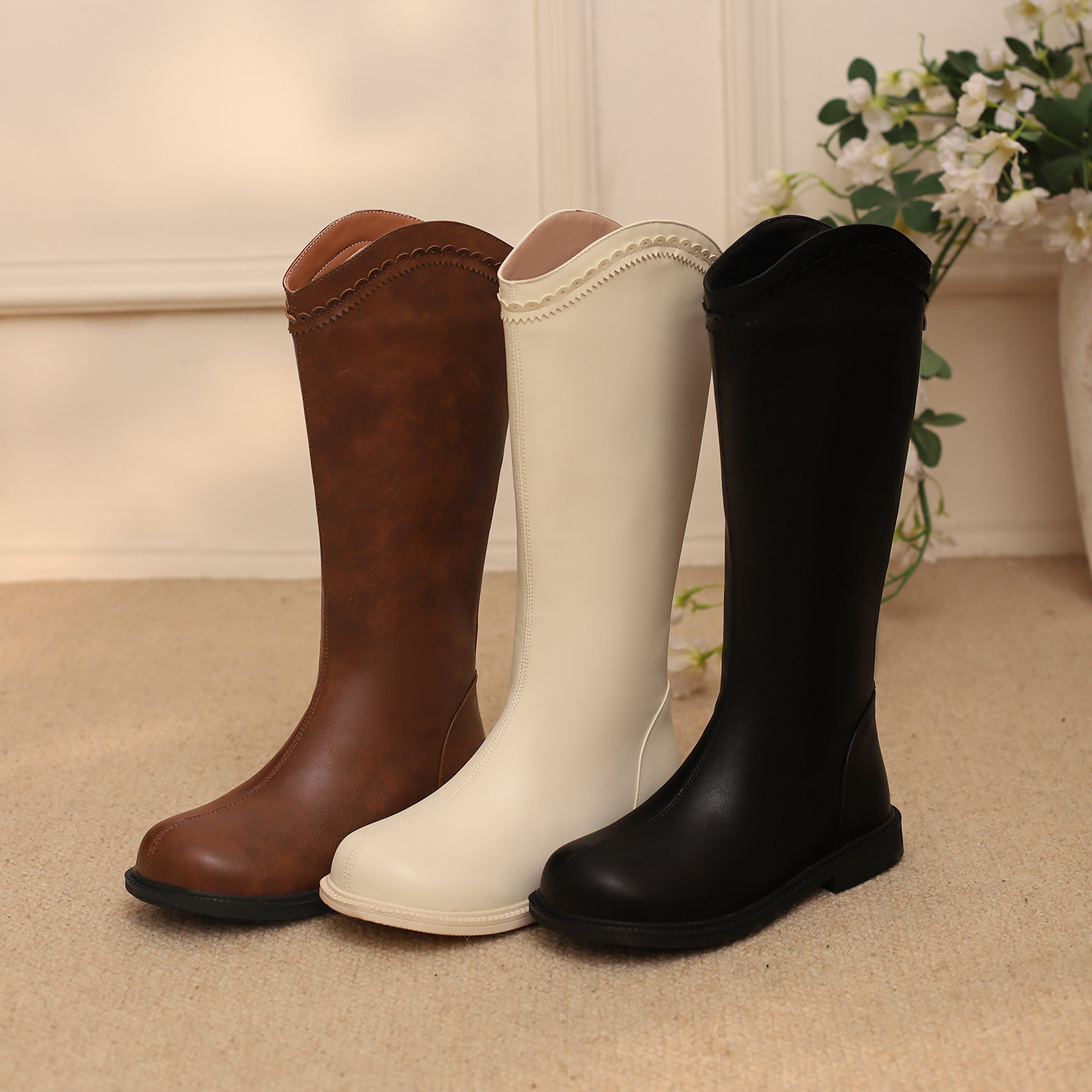 女童长靴2025新款秋冬款儿童高筒靴子女孩公主风长筒靴子