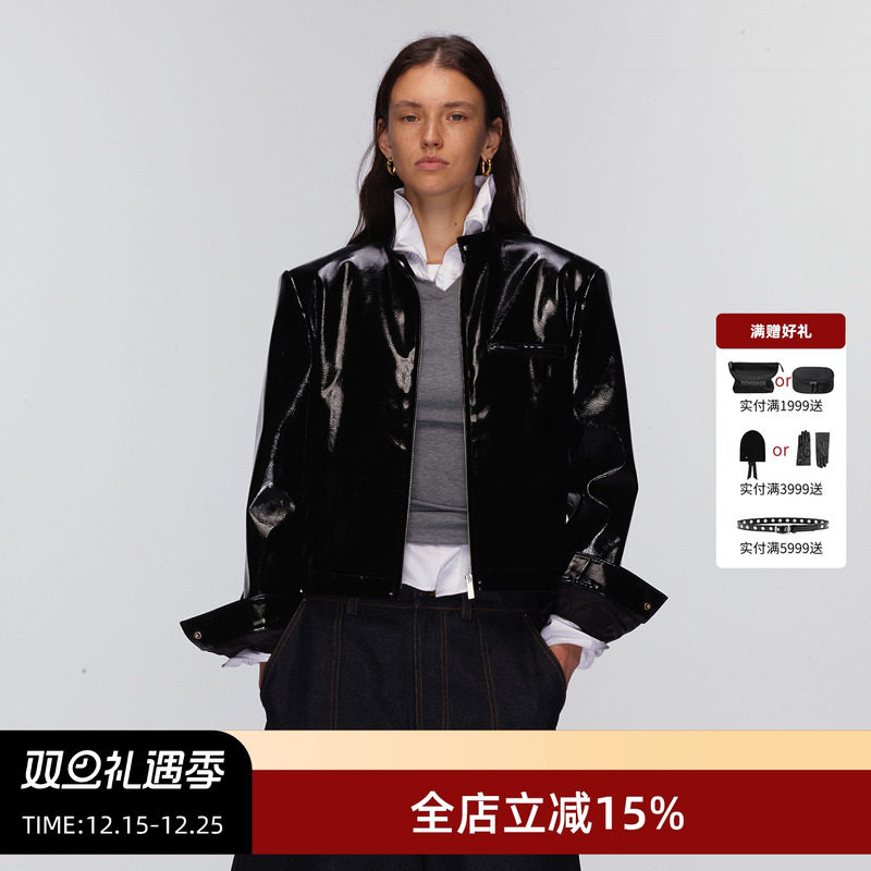 ECHOADE高级设计感液态亮面皮衣