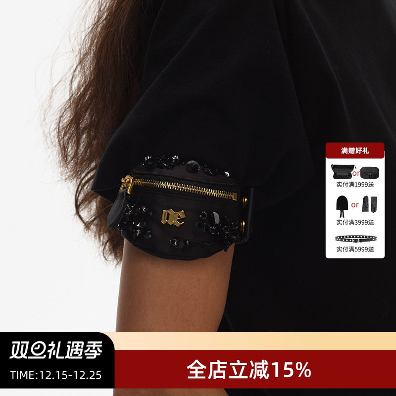 ECHOADE真丝缎面羊皮迷你手臂包