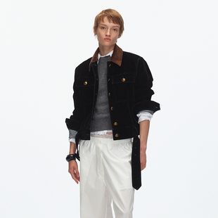 风植绒工艺短款 ECHOADE经典 型利落猎装 正肩版 牛仔夹克外套 时髦