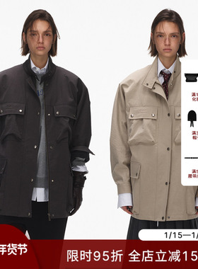 ECHOADE时髦实用主义 小立领硬朗造型感设计多口袋工装夹克外套