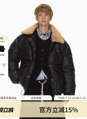ECHOADE派克风骨 可脱卸丰盈毛领 徽标点缀90白鸭绒 宽松羽绒服