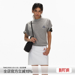 ECHOADE长期主义 宽身直筒剪裁品牌LOGO徽标刺绣圆领设计正肩T恤