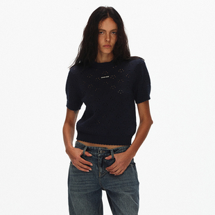 圆领短袖 针织T恤 清爽镂空设计 ECHOADE软糯亲肤