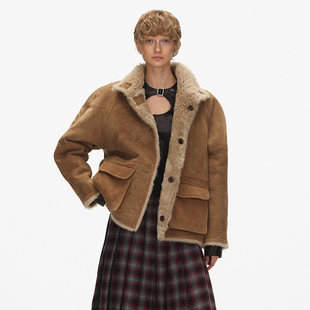 型两面穿麂皮绒羊毛外套 落肩版 ECHOADE优雅旷野 插肩袖