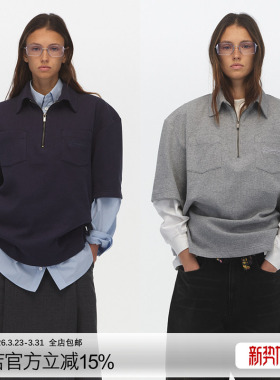 ECHOADE早春叠穿 宽松版型落肩设计logo刺绣短袖Polo衫T恤