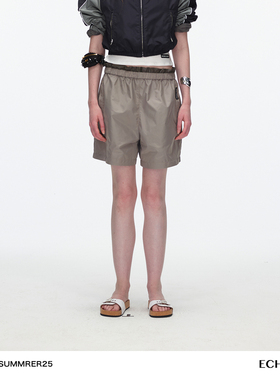 ECHOADE甄选运动速干材质 轻薄贴肤翻边松紧腰身百搭时髦运动短裤