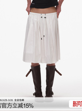 ECHOADE精选时髦轻盈材质 优雅小A字型松紧腰百褶半身裙