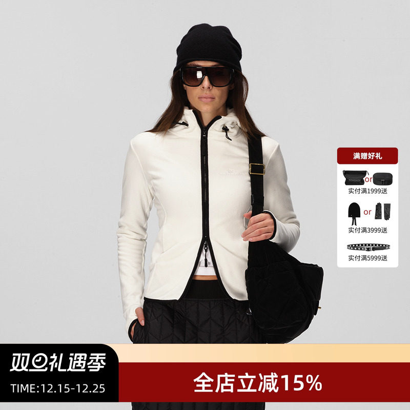 ECHOADE叠穿修身连帽摇粒绒卫衣