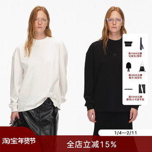 ECHOADE长期主义 平直下摆设计精致小圆领宽松长袖T恤