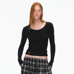 打底衫 ECHOADE 大圆领贴身长袖 优雅时髦 实用美学