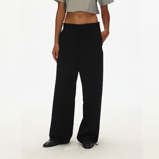 裤 ECHOADE精致时髦 垂坠有型中腰设计直筒阔腿西装