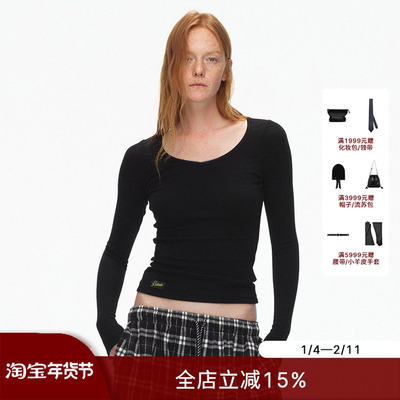 ECHOADE大圆领贴身长袖打底衫