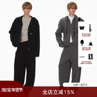 ECHOADE经典之选 轻盈无束绵羊毛连帽卫衣阔腿裤套装