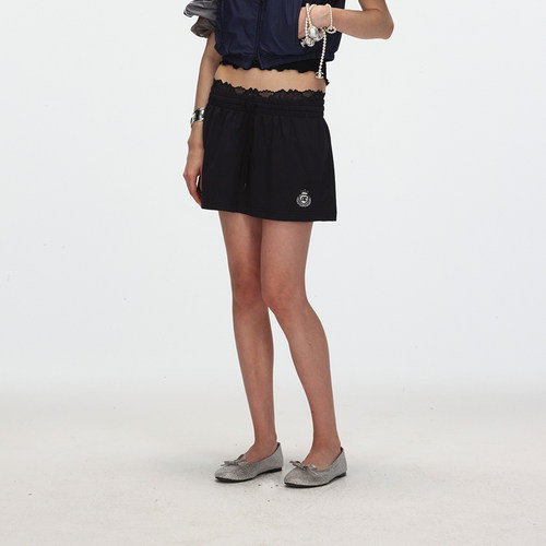 ECHOADE松紧腰刺绣短裙