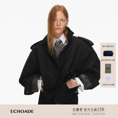 ECHOADE羊毛混纺宽松阔肩夹克