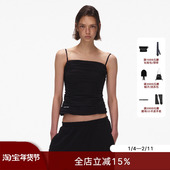 ECHOADE时髦氛围 不规则立体褶皱塑造层次感曲线吊带抹胸上衣