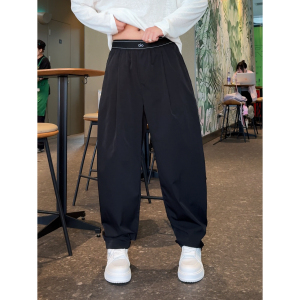 8618透气网眼纹理感男士休闲裤男夏季轻薄冰凉速干微弯刀阔腿长裤