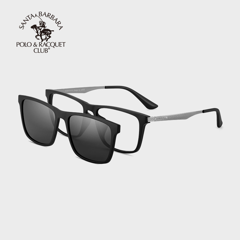 磁吸偏光近视大框眼镜架