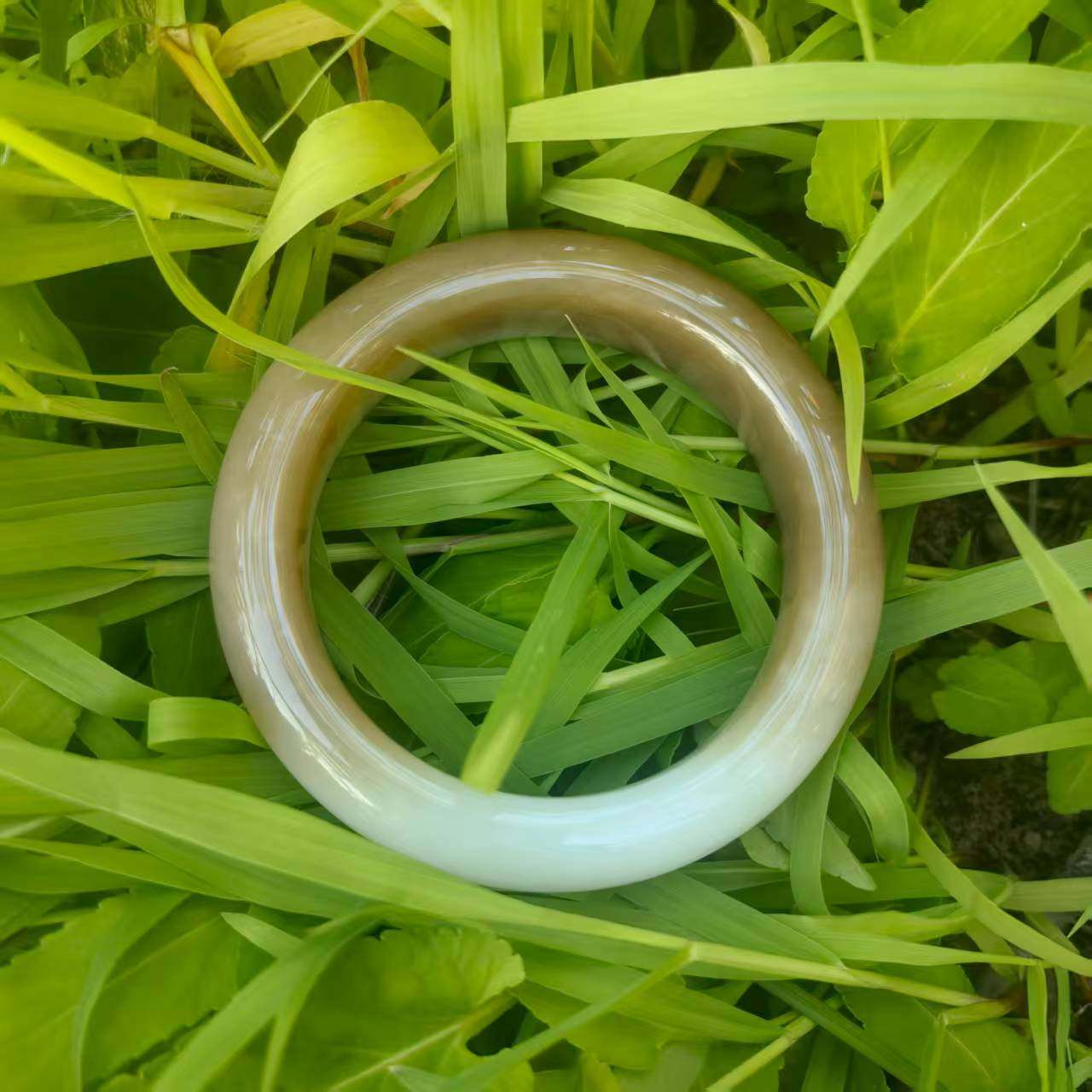 和田玉手镯糖白玉手镯半山水金山老料天泰老坑和田玉油滋滋收藏品