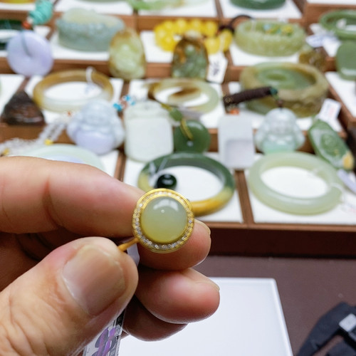和田玉戒指925银