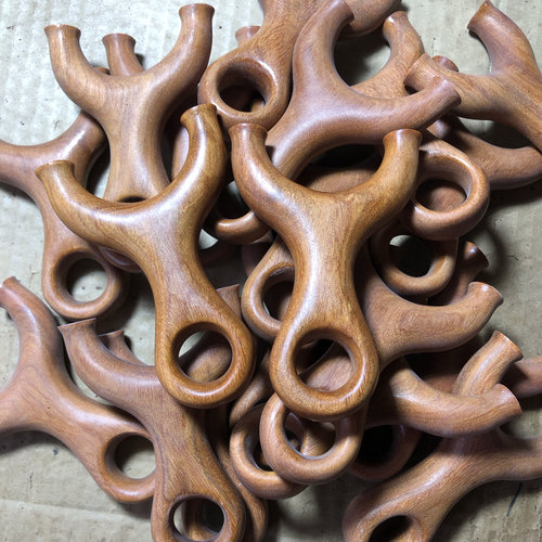 小叶金星紫檀大眼户外弹弓纯实木无漆无胶可把玩可实战