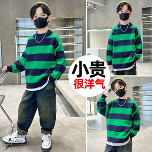 男童春秋冬款毛衣男孩洋气中大儿童装针织打底衫秋季加厚上衣服潮