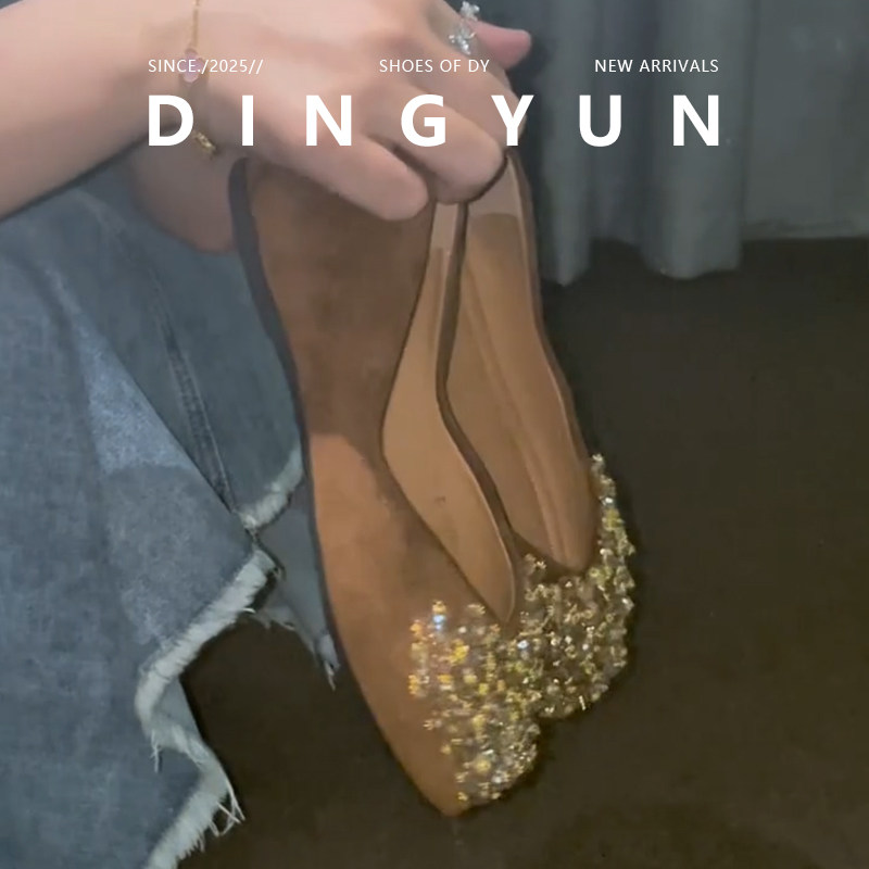 仙女风性感法式新款方扣浅口单鞋