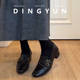 羊皮版 通勤单鞋 dingyun丁允乐福鞋 女中跟粗跟复古英伦风小皮鞋