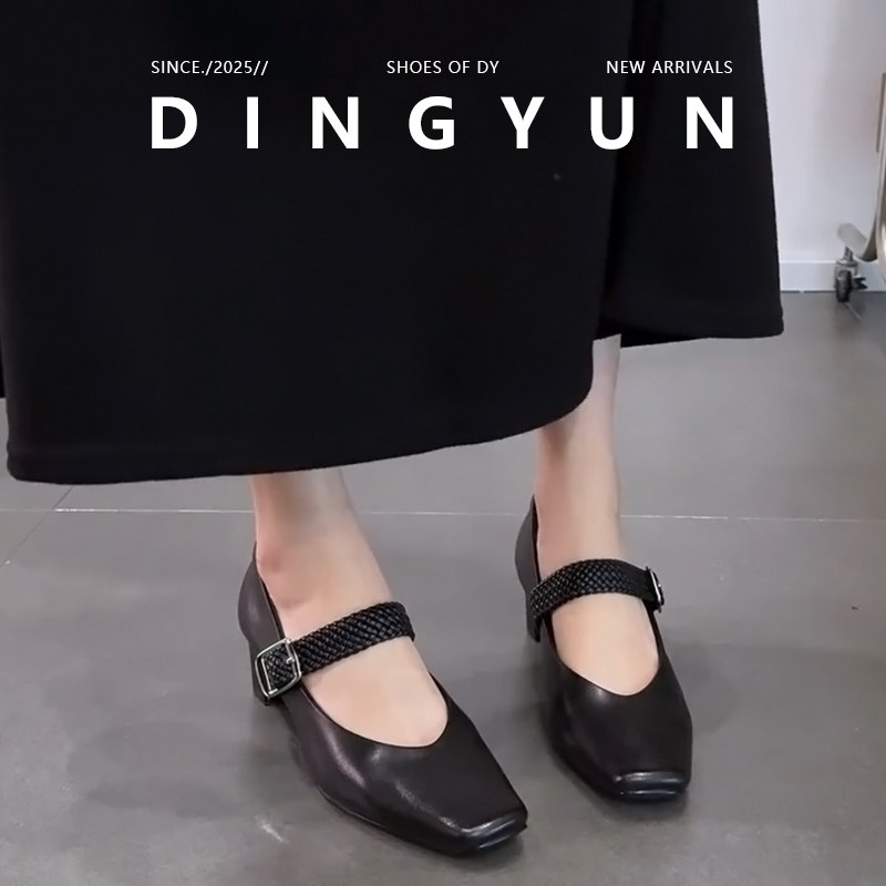 百搭方头玛丽珍鞋气质通勤单鞋