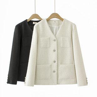 秋装 外套女大码 2023新款 胖mm200斤气质名媛v领时髦洋气小香风西装