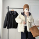 棉服女大码 宽松休闲竖纹连帽棉衣外套 胖mm200斤韩版 2025冬季 新款