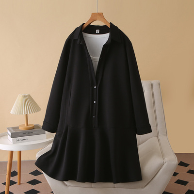 显瘦遮肉大码连衣裙长袖鱼尾裙