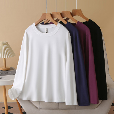 大码胖mmt恤显瘦简约基础款长袖