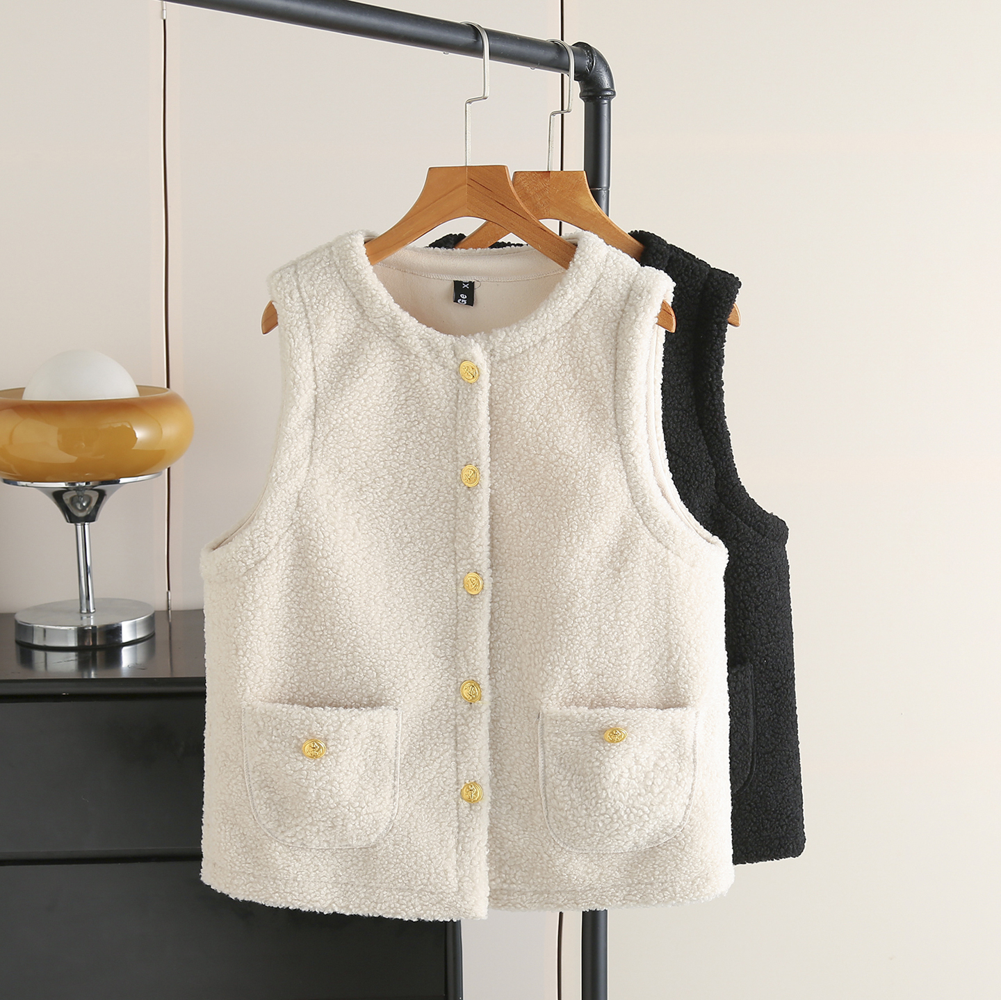 马甲女大码时尚颗粒绒小香风外套