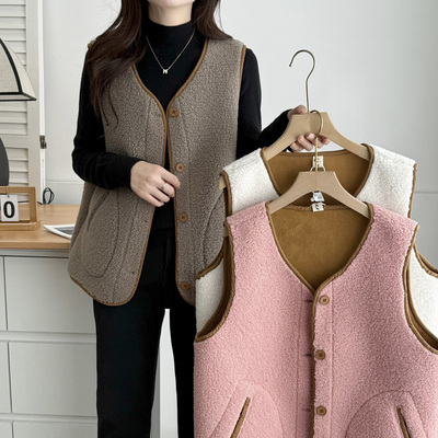 秋冬马甲大码韩版无领坎肩外套女