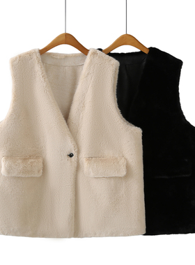 马甲女大码中长款高级感2025年秋冬新款胖mm240斤v领宽松坎肩外套