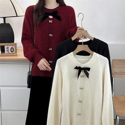 大码针织衫时尚洋气套头镂空毛衣