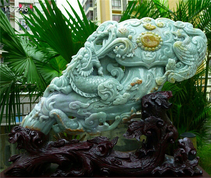 老坑种如意摆件配鉴定证书翡翠
