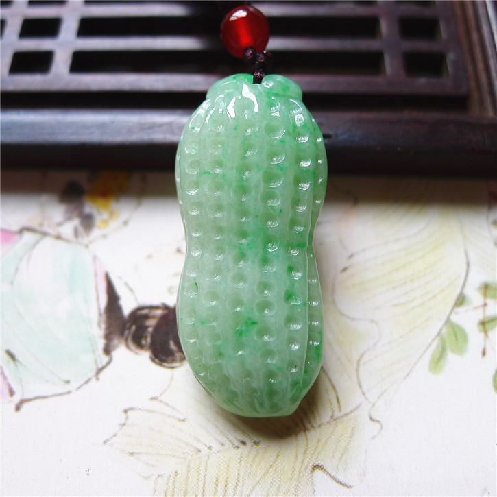 正品天然翡翠A货老坑种翡翠 生财有道早生贵子吊坠 配鉴定证书