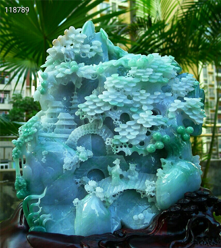 老坑种高山流水配鉴定证书翡翠