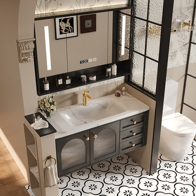 岩板热弯盆浴室柜+十年质保