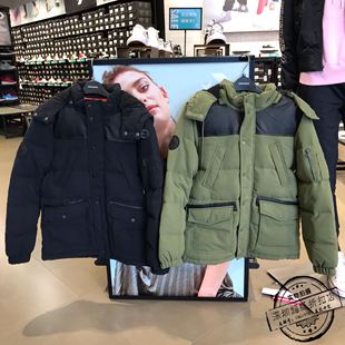 匡威 冬季男款中长款保暖连帽羽绒服 10002858-A01 10002858-A02