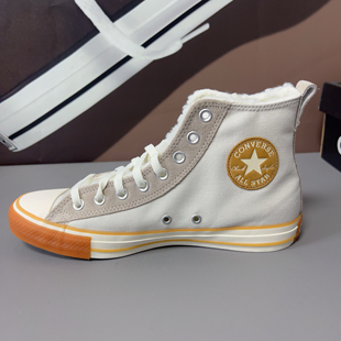 断码特价清货正品匡威秋冬款拼接男女高帮加绒保暖帆布鞋 A04407C