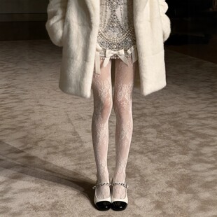 气质女神！白丝的杀伤力！蕾丝网纱甜酷复古丝袜纯欲春夏气质袜