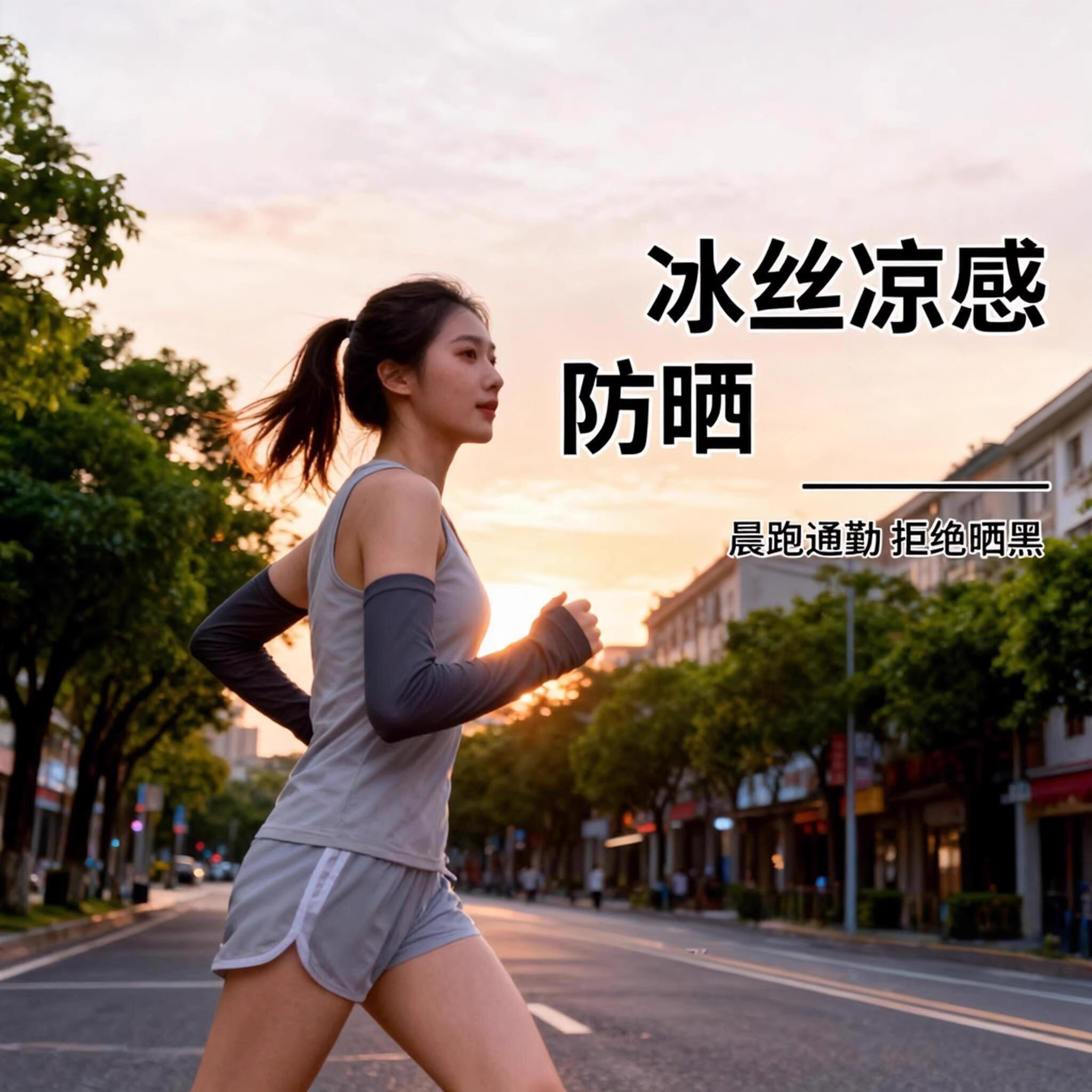 防晒袖套男士宽松冰袖档太阳光加大码护袖手臂冰丝夏季开车女袖子
