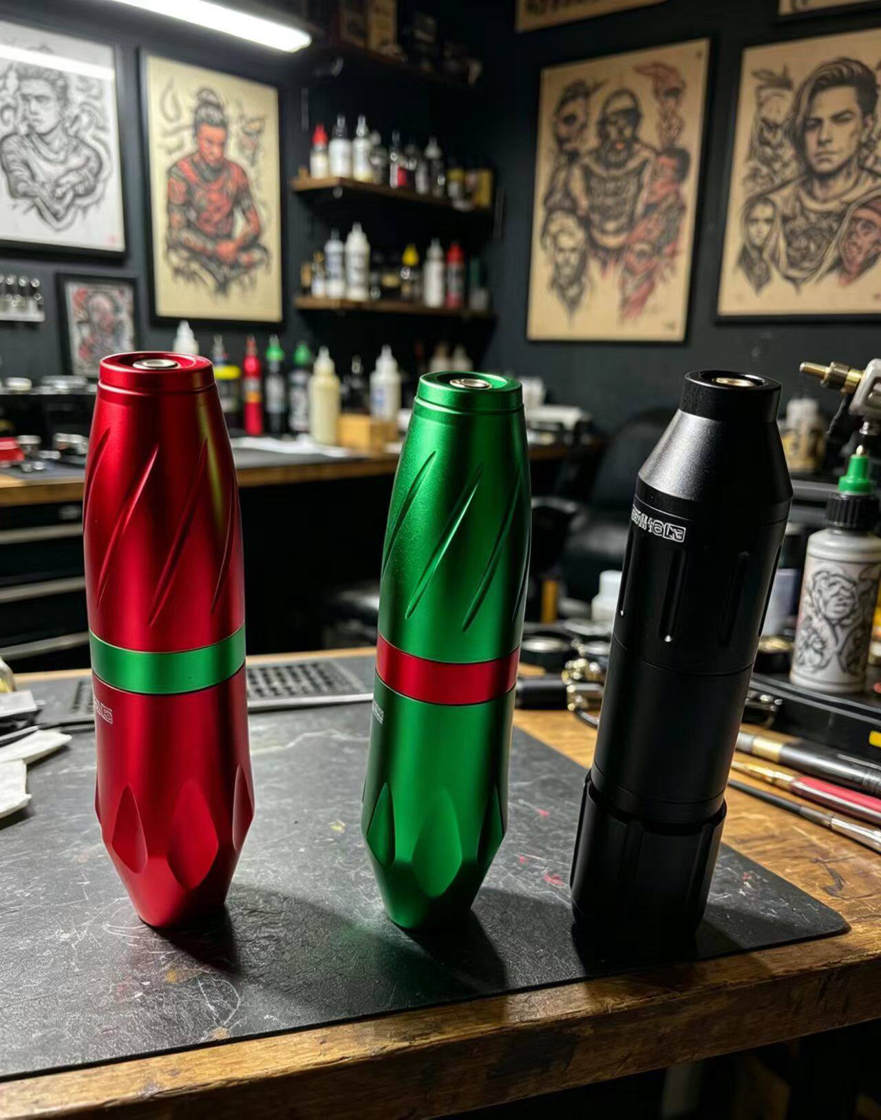 粉丝福利全新高性能纹身笔马达纹身机可调行程割线打雾一体机