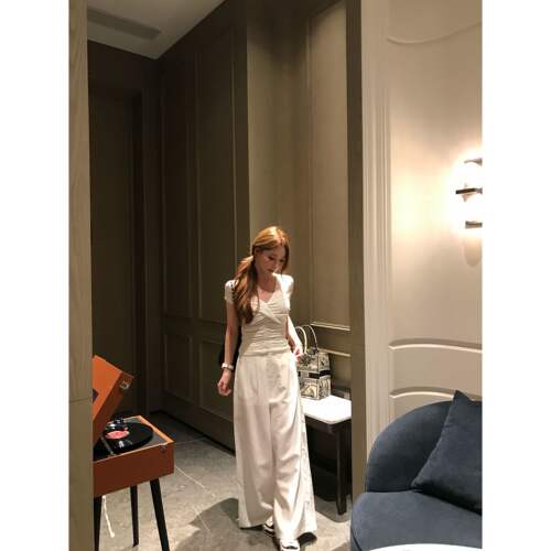 《邪修裤》文文私服 百搭时尚纯色宽松阔腿休闲裤预WWC6XXK0370